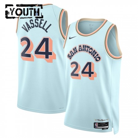 Canotte Bambino San Antonio Spurs Devin Vassell Nike 2024-25 City Edition Blu Swingman